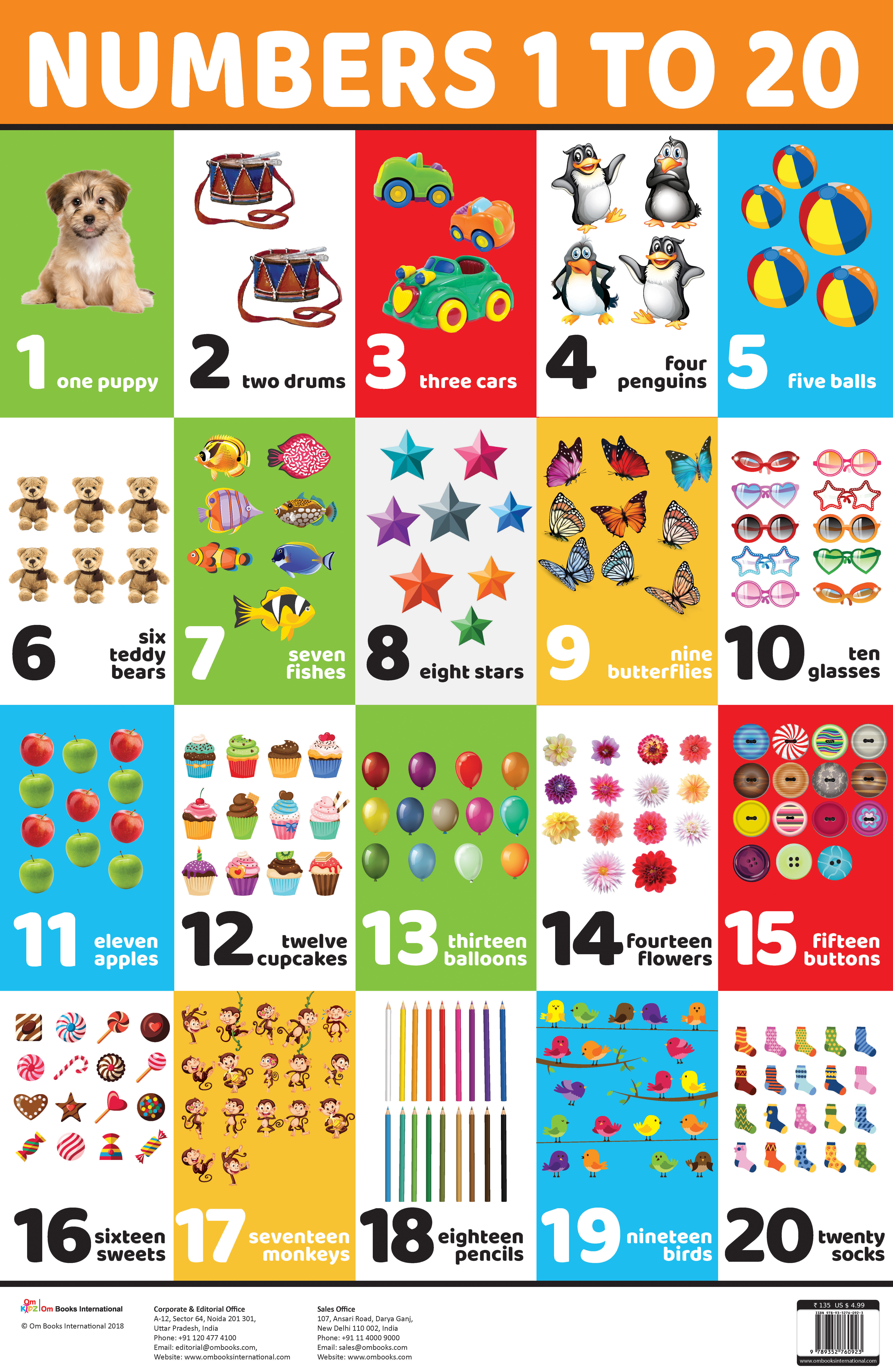 Numbers 1 to 20 : Charts